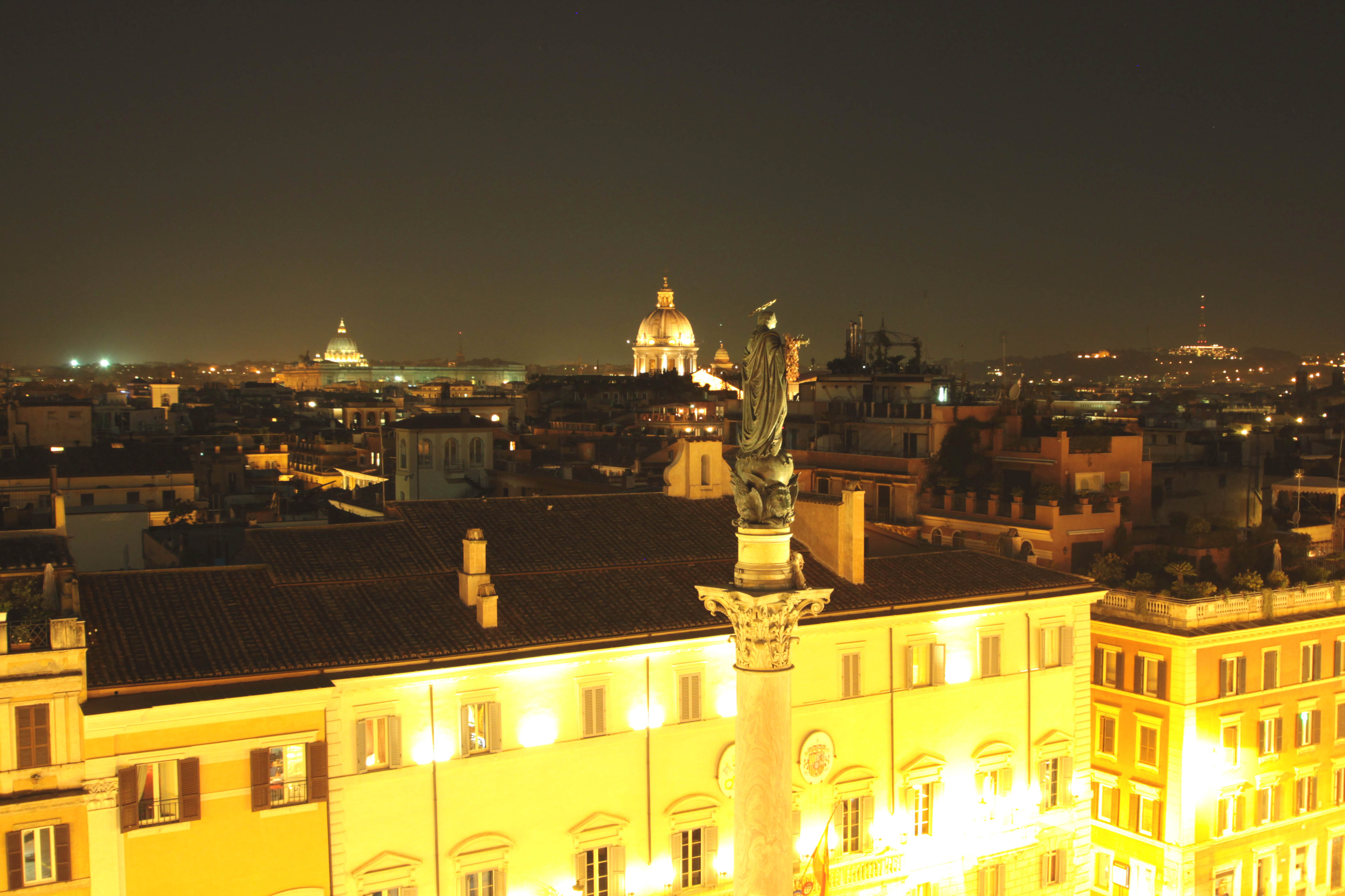 Night view of Rome from the terrace